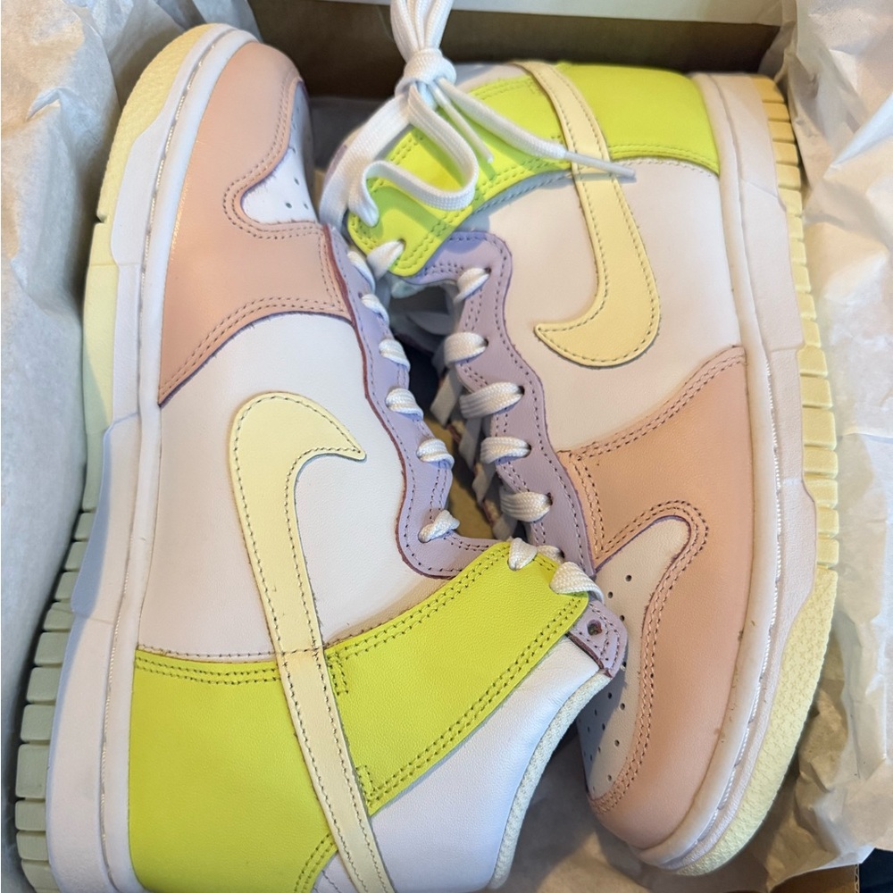 Nike Dunk High White and Lemon Twist